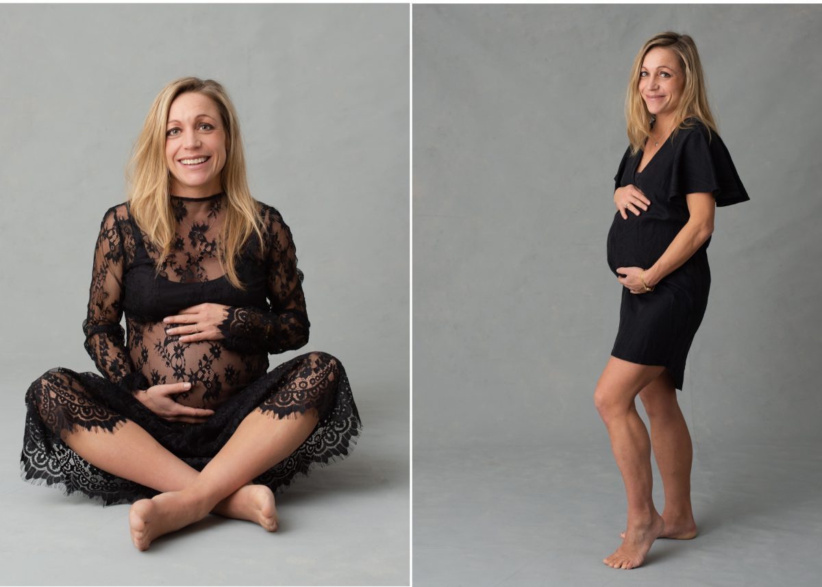 Gravidporträtt Gravidklänning studioporträtt gravid Fotograf Täby Stockholm
